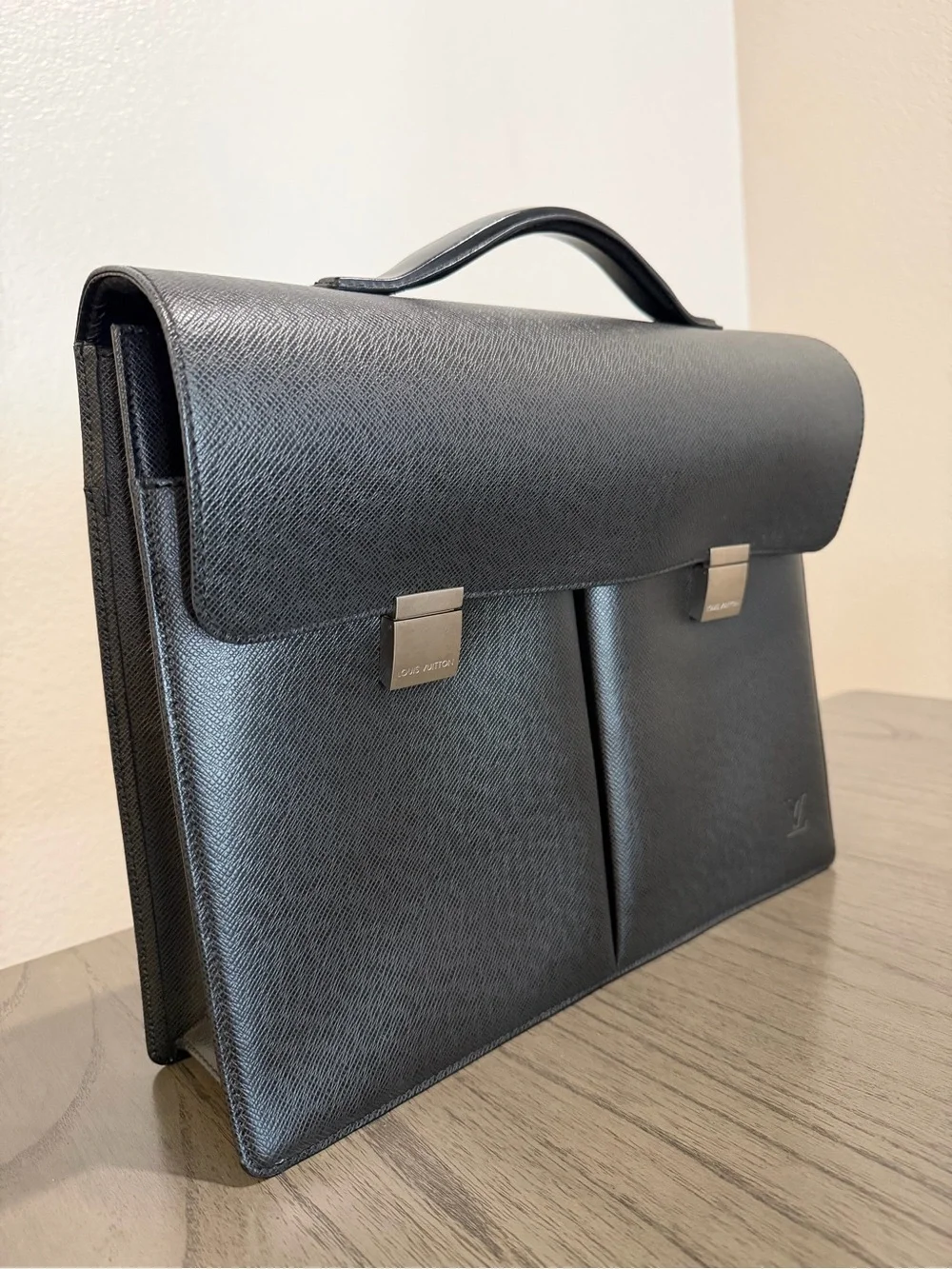 Louis Vuitton Vintage Black Taiga Leather Briefcase